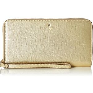✨ kate spade new york Wallet Case for Cell Phone Gold Metallic Wallet Clutch ✨